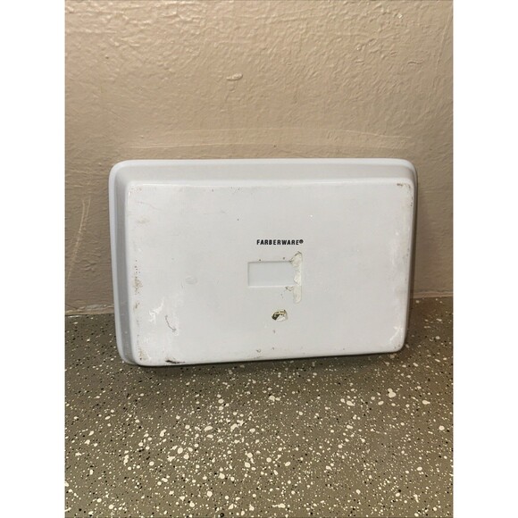 Vintage RECTANGLE WHITE  Glass Casserole Dish 8.5x5.5" FARBERWARE - Picture 4 of 4